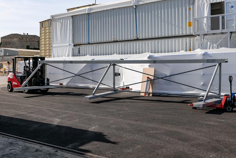 INEOS Britannia - Spar test rack? - November 27, 2022 - Mallorca photo copyright Ugo Fonolla / America's Cup taken at Royal Yacht Squadron and featuring the AC40 class
