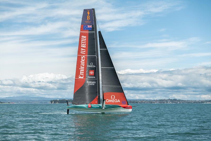 Emirates Team New Zealand sail their reconstructed LEQ12 on the Hauraki Gulf - December 16, 2022 - photo © Hamish Hooper / Emirates Team New Zealand