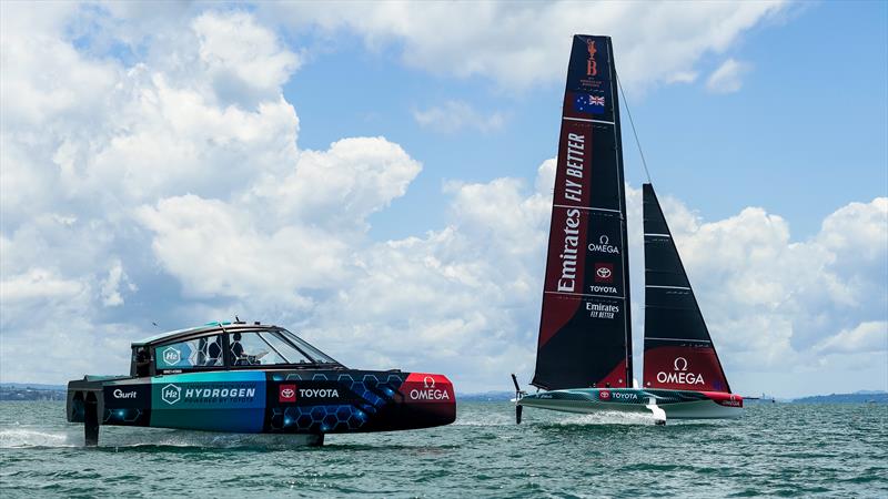 Emirates Team New Zealand -   AC40 - Boat 2 - December 20, 2022 - Waitemata Harbour photo copyright Adam Mustill / America's Cup taken at Royal New Zealand Yacht Squadron and featuring the AC40 class