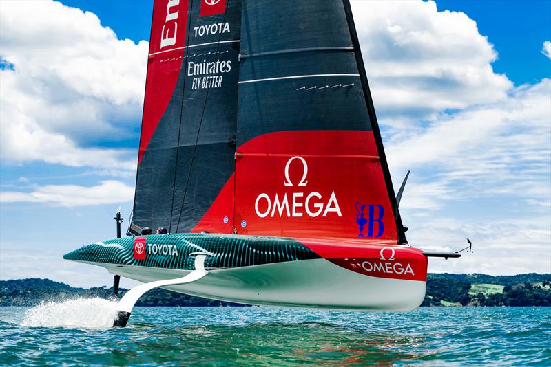 Emirates Team NZ -  AC40-1|LEQ12 - January 18, 2023 - Hauraki Gulf photo copyright Adam Mustill / America's Cup taken at Royal New Zealand Yacht Squadron and featuring the AC40 class