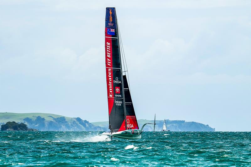 Emirates Team New Zealand's AC40-3  - Hauraki Gulf - January 24, 2023 photo copyright Adam Mustill / America's Cup taken at Royal New Zealand Yacht Squadron and featuring the AC40 class