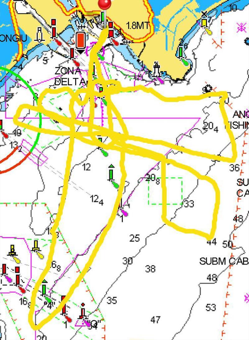 GPS Track - Luna Rossa Prada Pirelli -  LEQ12 - January 30, 2023 - Cagliari photo copyright Ivo Rovira / America'sCup taken at Circolo della Vela Sicilia and featuring the AC40 class