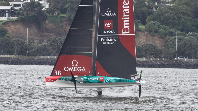 Emirates Team NZ's  AC40/LEQ12 - February 2, 2023 photo copyright Richard Gladwell - Sail-World.com / nz taken at Royal New Zealand Yacht Squadron and featuring the AC40 class