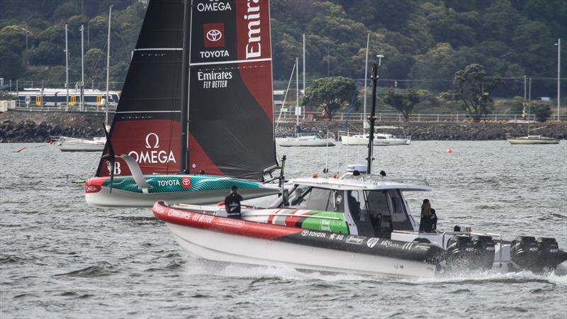 Emirates Team NZ's  AC40/LEQ12 - February 2, 2023 photo copyright Richard Gladwell - Sail-World.com / nz taken at Royal New Zealand Yacht Squadron and featuring the AC40 class