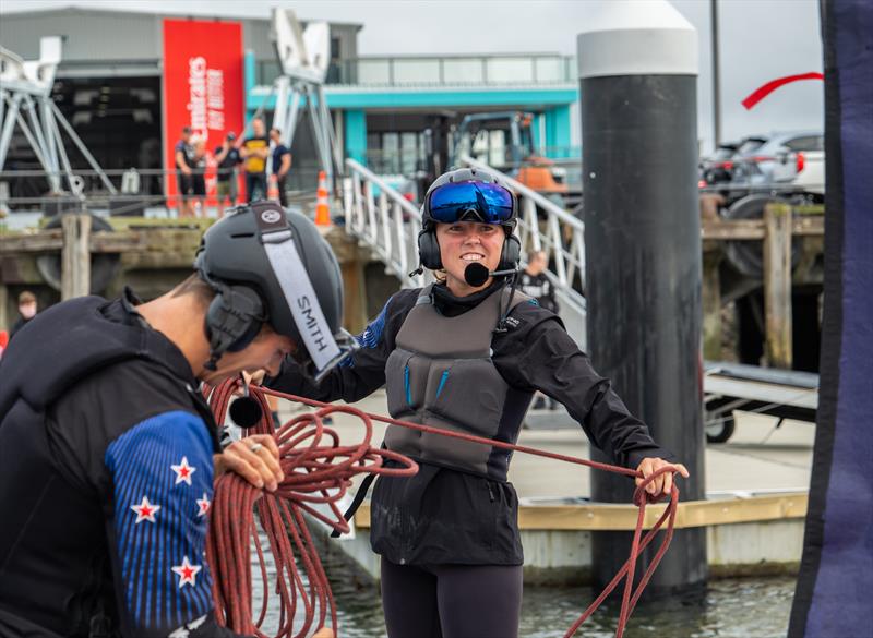Liv Mackay - Emirates Team New Zealand testing AC40 sailing on the Hauraki Gulf - February 2, 2023 - photo © James Somerset/Emirates Team NZ