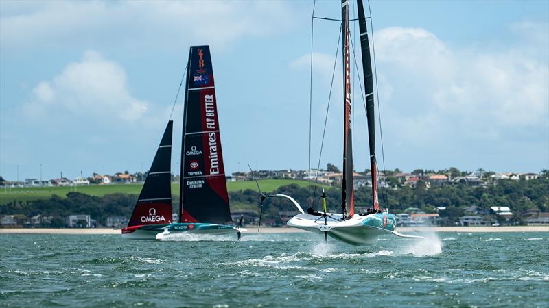 Emirates Team New Zealand  -   LEQ12 - February 7, 2023 - Eastern Beach - photo © Adam Mustill / America's Cup