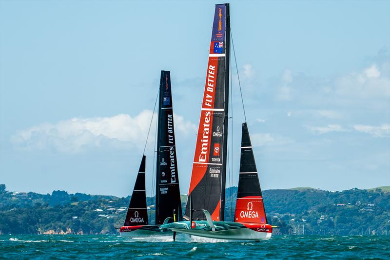 Emirates Team New Zealand  -  AC40 - February 8, 2023 - 'The Paddock' - Eastern Beach, Auckland NZ photo copyright Adam Mustill / America's Cup taken at Royal New Zealand Yacht Squadron and featuring the AC40 class