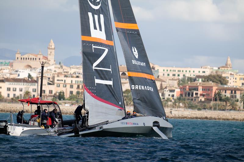 INEOS Britannia sets up before the sailing session - LEQ12 -  February 8, 2023 - Mallorca photo copyright Ugo Fonolla / America's Cup taken at Royal Yacht Squadron and featuring the AC40 class