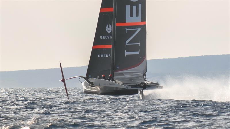 1548hrs: Sailing fast 2mins before capsize  - LEQ12 -  February 8, 2023 - Mallorca - photo © Ugo Fonolla / America's Cup