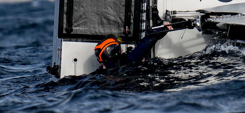 1556hrs: Ben Ainslie cutting sheets - LEQ12 -  February 8, 2023 - Mallorca photo copyright Ugo Fonolla / America's Cup taken at Royal Yacht Squadron and featuring the AC40 class