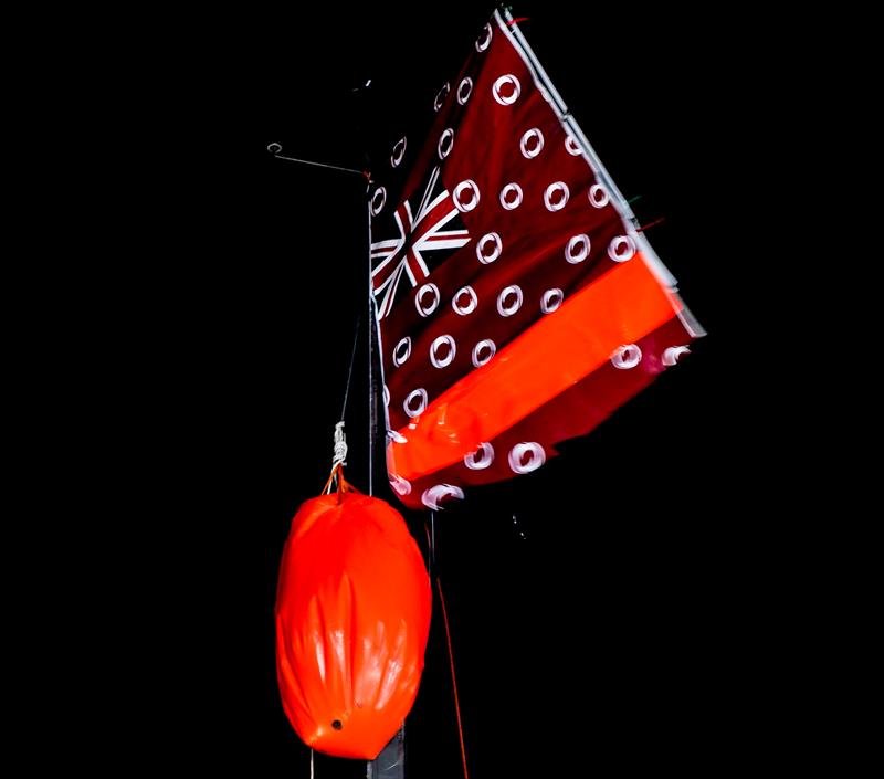 1906hrs: Mainsail cut away with inflatable bag attached to mast-head - LEQ12 -  February 8, 2023 - Mallorca - photo © Ugo Fonolla / America's Cup