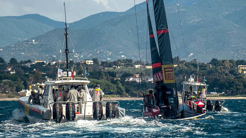 Luna Rossa Prada Pirelli -  LEQ12 - February 9, 2023 - Cagliari photo copyright Ivo Rovira / America'sCup taken at Circolo della Vela Sicilia and featuring the AC40 class