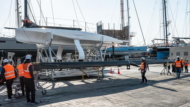 Hull and spar - AC40 - Alinghi Red Bull Racing - February 10, 2023 - Barcelona - photo © AC37 Joint Recon Team