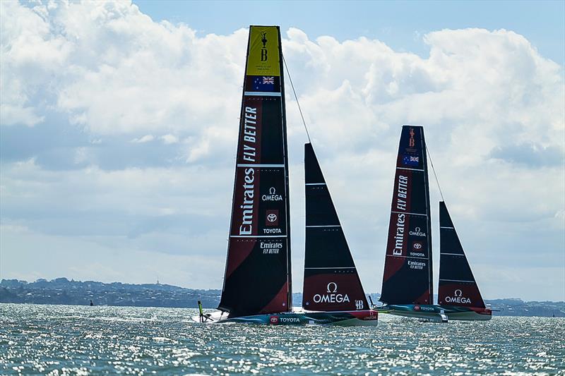 Emirates Team New Zealand  -  LEQ12 - Day 18 - February 23, 2023 - Waitemata Harbour, Auckland NZ photo copyright Adam Mustill / America's Cup taken at Royal New Zealand Yacht Squadron and featuring the AC40 class