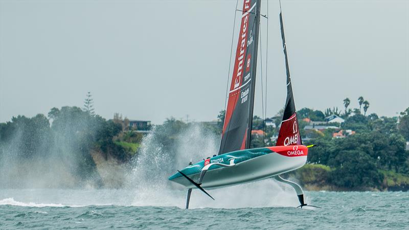 Emirates Team New Zealand  -  LEQ12 - Day 20 - February 24, 2023 - Waitemata Harbour, Auckland NZ photo copyright Adam Mustill / America's Cup taken at Royal New Zealand Yacht Squadron and featuring the AC40 class