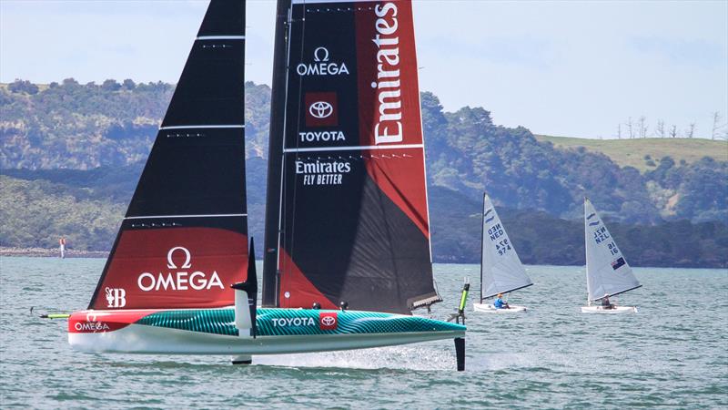 Emirates Team New Zealand  -  LEQ12 and Finns - Day 22 - February 28, 2023 - Waitemata Harbour, Auckland NZ - photo © Richard Gladwell - Sail-World.com/nz