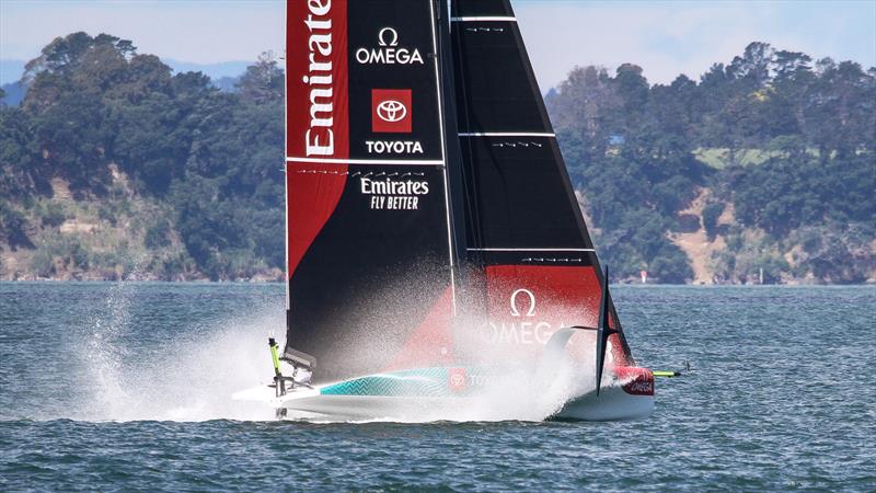 Emirates Team New Zealand  -  LEQ12 - Day 22 - February 28, 2023 - Waitemata Harbour, Auckland NZ photo copyright Richard Gladwell - Sail-World.com/nz taken at Royal New Zealand Yacht Squadron and featuring the AC40 class