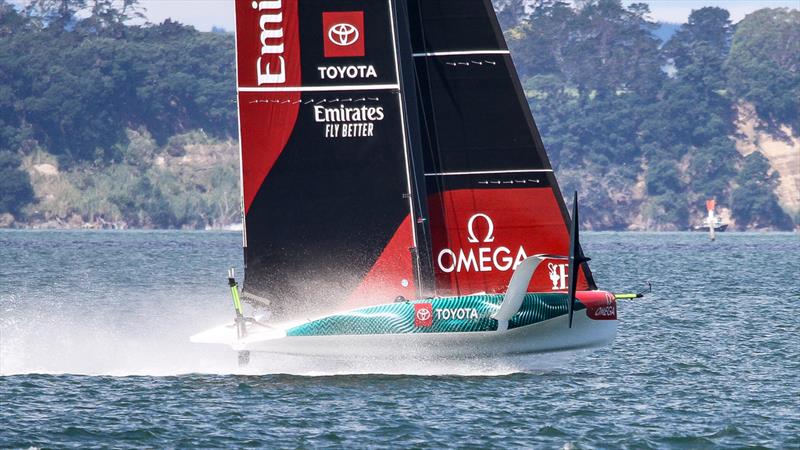 Emirates Team New Zealand  -  LEQ12 - Day 22 - February 28, 2023 - Waitemata Harbour, Auckland NZ photo copyright Richard Gladwell - Sail-World.com/nz taken at Royal New Zealand Yacht Squadron and featuring the AC40 class