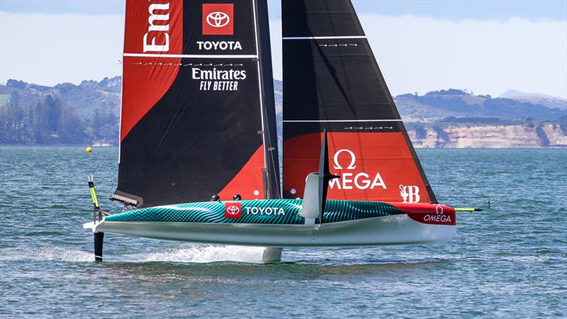 Emirates Team New Zealand  -  LEQ12 and AC40 - Day 22 - February 28, 2023 - Waitemata Harbour, Auckland NZ photo copyright Richard Gladwell - Sail-World.com/nz taken at Royal New Zealand Yacht Squadron and featuring the AC40 class