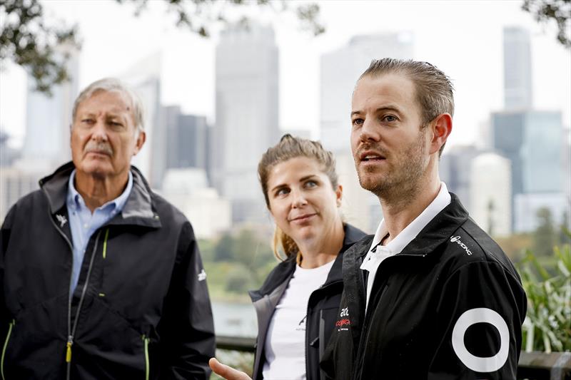 John Bertrand AO, Nina Curtis, and John Winning Jnr at the official launch of the team Australia Challenge for the 2024 Youth and Women's America's Cup photo copyright Salty Dingo taken at  and featuring the AC40 class