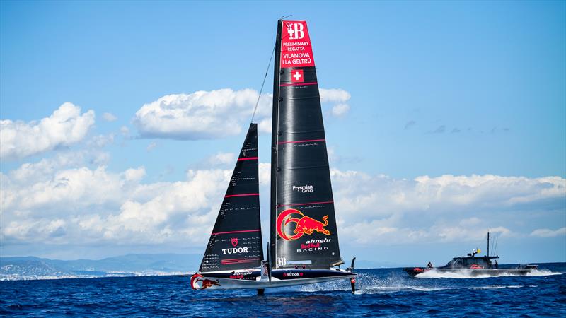 Alinghi Red Bull Racing - AC40 - Day 7 - Barcelona - September 22, 2023 photo copyright Alex Carabi / America's Cup taken at Real Club Nautico de Barcelona and featuring the AC40 class