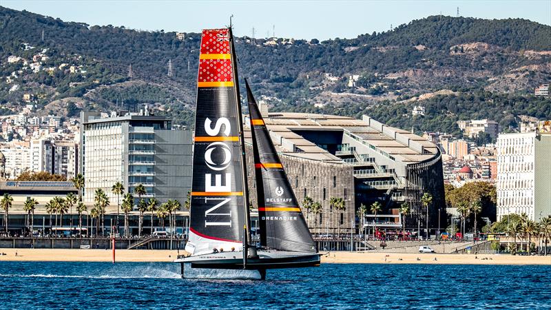 INEOS Britannia - LEQ 12 - Day 81 - Barcelona - November 8, 2023 photo copyright Paul Todd/America's Cup taken at Royal New Zealand Yacht Squadron and featuring the AC40 class