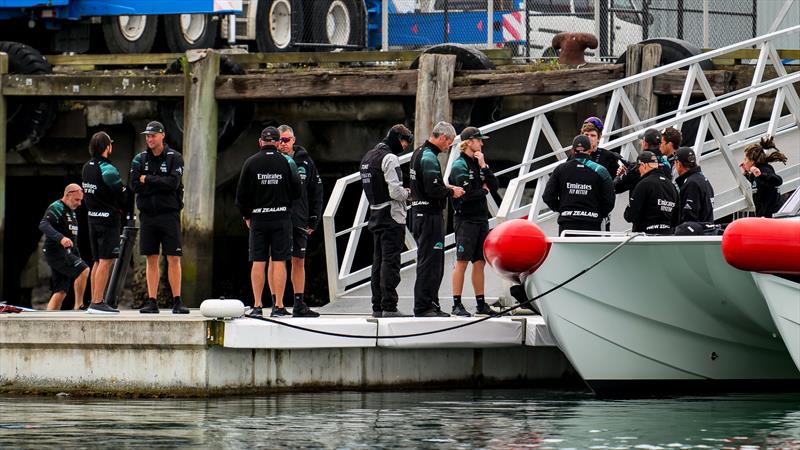 Emirates Team New Zealand - AC40 - - Dock talk - Day 42 - Auckland - November 14, 2023 photo copyright Sam Thom/America's Cup taken at Royal New Zealand Yacht Squadron and featuring the AC40 class
