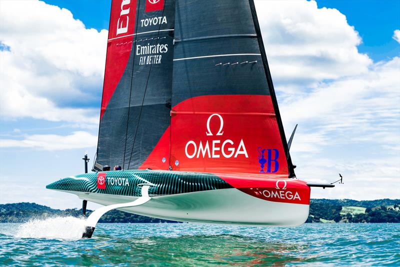AC40 - winner 2023 World Sailing 2023 `Boat of the Year` has an automated foiling flight control photo copyright Adam Mustill / America's Cup taken at Royal New Zealand Yacht Squadron and featuring the AC40 class