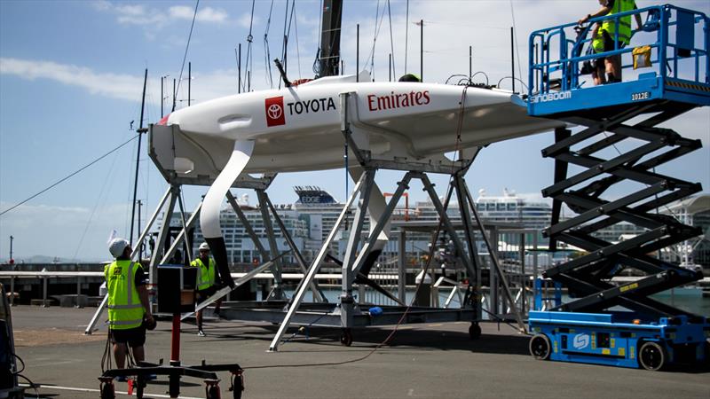 Emirates Team New Zealand - first sail - AC40 - October 17, 2025 photo copyright Richard Gladwell - Sail-World.com/nz taken at Royal New Zealand Yacht Squadron and featuring the AC40 class