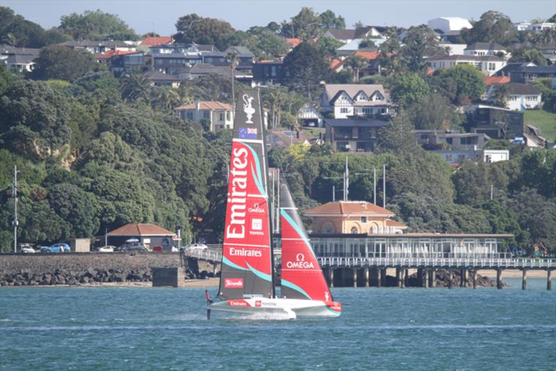 Emirates Team NZ - AC40 returns - two boat training - Auckland - November 20, 2025 photo copyright Richard Gladwell - Sail-World.com/nz taken at Royal New Zealand Yacht Squadron and featuring the AC40 class