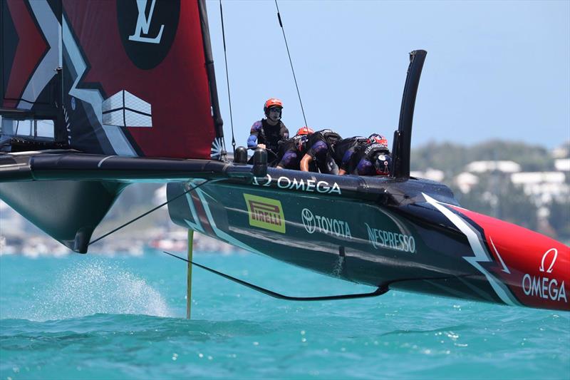 Emirates Team New Zealand pack a low profile during the 35th America's Cup photo copyright Emirates Team New Zealand taken at Royal New Zealand Yacht Squadron and featuring the AC50 class