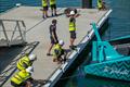 Emirates Team NZ's America's Cup champion, Te Rehutai, is launched and set up after an upgrade to Version 2 of the AC75 Class Rule - Auckland - March 20, 2023