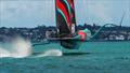 Flat underbody and deep skeg - Emirates Team New Zealand- AC75 - Day 3 - April 15, 2024 - Auckland