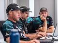 Nathan Outteridge, Sam Meech and coach Ray Davies in one of the first strategy meetings of the 38th America's Cup - Auckland - May 14, 2025