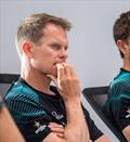 Chris Draper (GBR) in one of the first strategy meetings of the 38th America's Cup - Auckland - May 14, 2025