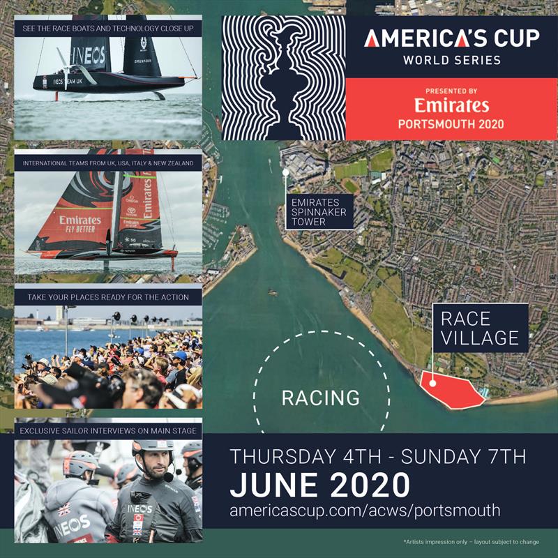 America's Cup World Series comes to Portsmouth in June 2020, presented by Emirates photo copyright America's Cup World Series taken at  and featuring the AC75 class