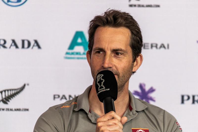 Ben Ainslie at the opening press conference for the PRADA Cup photo copyright C Gregory / INEOS TEAM UK taken at  and featuring the AC75 class