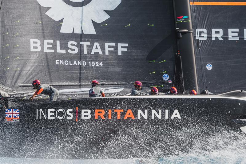 BRITANNIA during official practice racing ahead of the PRADA Cup photo copyright C Gregory / INEOS TEAM UK taken at  and featuring the AC75 class