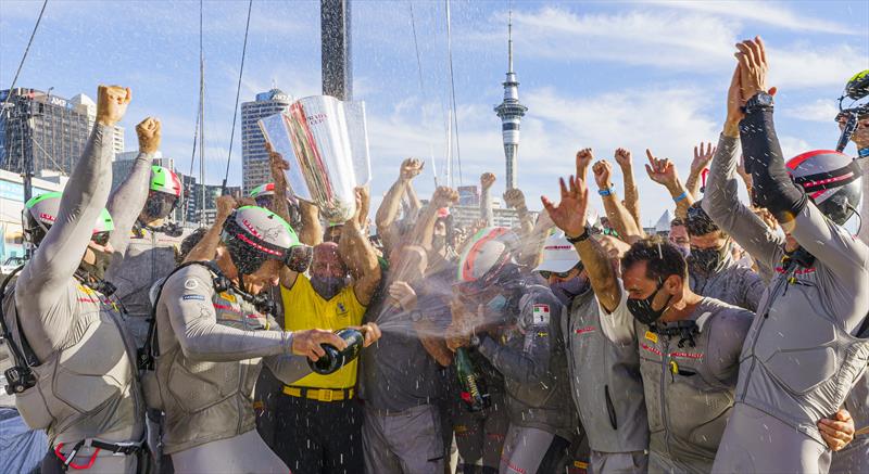 Luna Rossa Prada Pirelli team celebrate winning the PRADA Cup - photo © COR36 / Studio Borlenghi