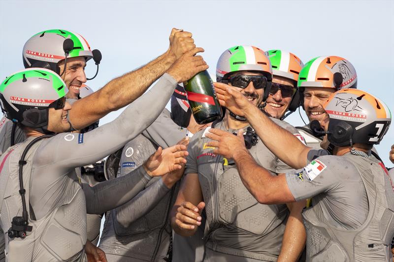 Luna Rossa Prada Pirelli team celebrate winning the PRADA Cup photo copyright COR36 / Studio Borlenghi taken at  and featuring the AC75 class