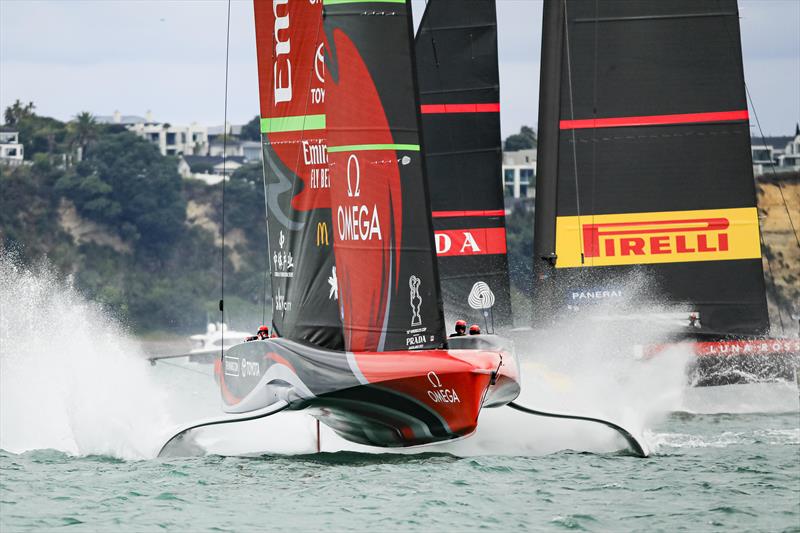 America's Cup match day 6 - Luna Rossa Prada Pirelli and Emirates Team New Zealand battle it out in race 9 - photo © ACE / Studio Borlenghi