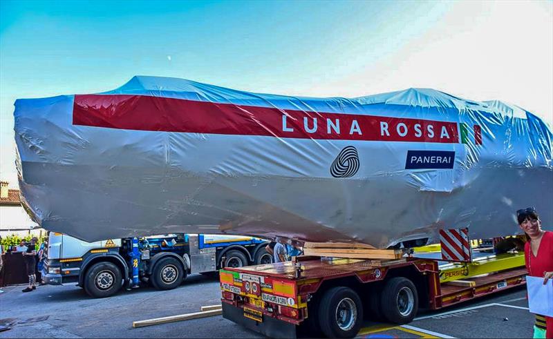 Luna Rossa Prada Pirelli's first AC75 leaves the Persico building facility in Bergamo, Italy, August - photo © Bergamo Corriere
