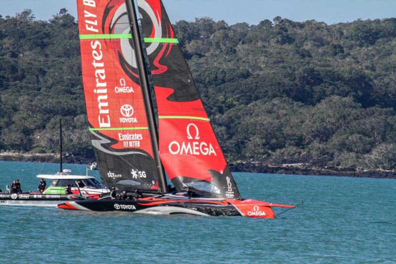 Emirates Team New Zealand - Waitemata Harbour - October 12, 2019 photo copyright Richard Gladwell taken at Royal New Zealand Yacht Squadron and featuring the AC75 class