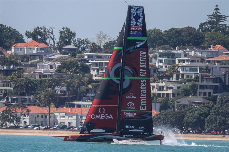 Emirates Team New Zealand's Te Aihe, Wiatemata Harbour, November 4, 2019 photo copyright Richard Gladwell, Sail-World.com / nz taken at Royal New Zealand Yacht Squadron and featuring the AC75 class