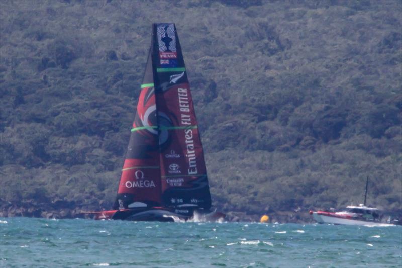 Emirates Team New Zealand's Te Aihe, Waitemata Harbour, November 7, 2019 photo copyright Richard Gladwell / Sail-World.com taken at Royal New Zealand Yacht Squadron and featuring the AC75 class