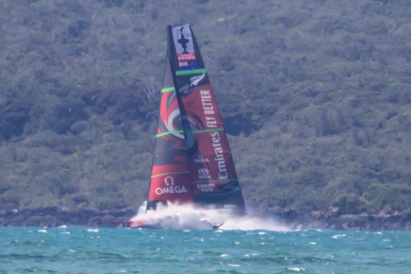 Emirates Team New Zealand's Te Aihe, Waitemata Harbour, November 7, 2019 photo copyright Richard Gladwell / Sail-World.com taken at Royal New Zealand Yacht Squadron and featuring the AC75 class