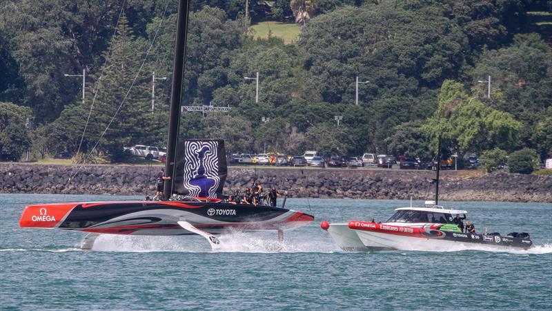 Emirates Team New Zealand heading for The Paddock - January 8, 2020 photo copyright Richard Gladwell / Sail-World.com taken at Royal New Zealand Yacht Squadron and featuring the AC75 class