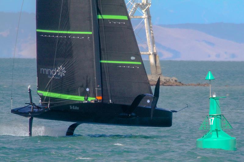 Te Kahu - Emirates Team NZ's test boat - Waitemata Harbour - February 11, 2020 photo copyright Richard Gladwell / Sail-World.com taken at Royal New Zealand Yacht Squadron and featuring the AC75 class