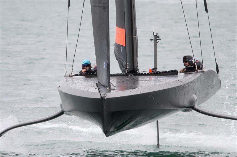 Emirates Team New Zealand's test boat training on the Waitemata - March 2020 photo copyright Richard Gladwell / Sail-World.com taken at Royal New Zealand Yacht Squadron and featuring the AC75 class