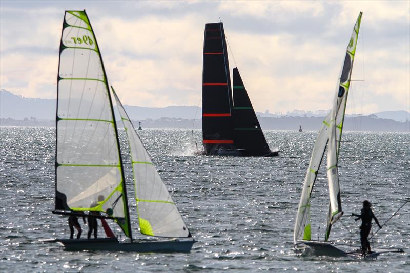 Emirates Team NZ's Test boat - Te Kahu - Waitemata Harbour, June 2020 photo copyright Richard Gladwell / Sail-World.com taken at Royal New Zealand Yacht Squadron and featuring the AC75 class